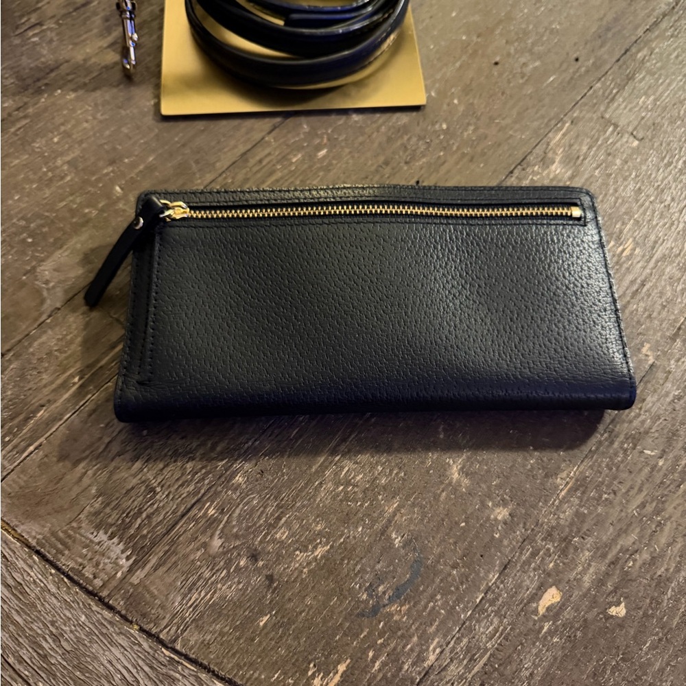 Kate Spade Black Leather Satchel Crossbody Bag + Matching Wallet Set - Picture 7 of 8
